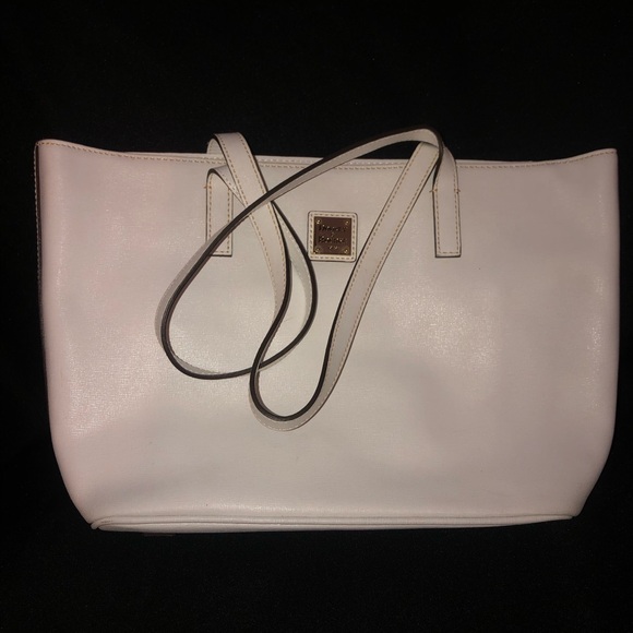 Dooney & Bourke White Tote Bag with Red Interior - Picture 1 of 12